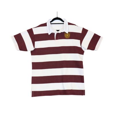 Short sleeve red stripe rugby jersey