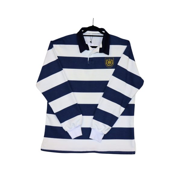 Long sleeve blue stripe rugby jersey